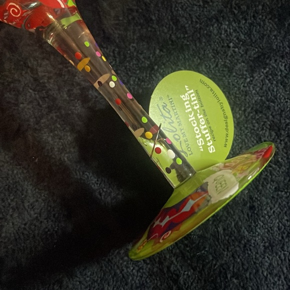 Lolita- Hand Painted Martini glass “Stocking Stuffer-Tini” Retired Holiday Gift - Picture 9 of 15